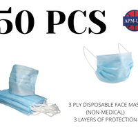 Qty 50-3 Ply Disposable Face Mask (Non-Medical)