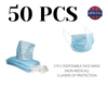 Qty 50-3 Ply Disposable Face Mask (Non-Medical)