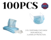 Qty 100-3 Ply Disposable Face Mask (Non-Medical)