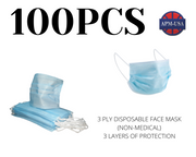 Qty 100-3 Ply Disposable Face Mask (Non-Medical)