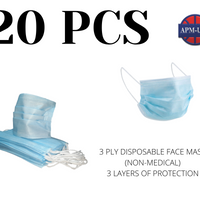 Qty 20-3 Ply Disposable Face Mask (Non-Medical)